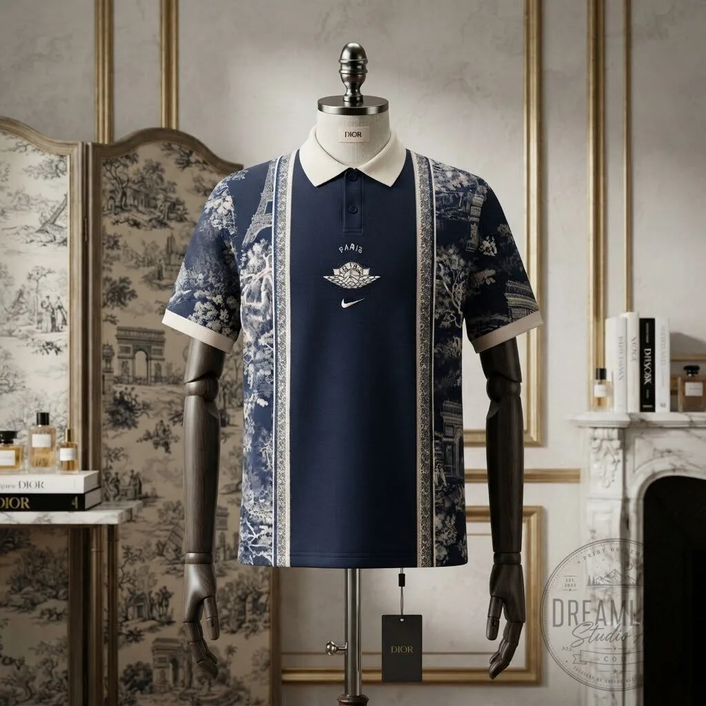 Dior x Nike Jordan Paris Toile De Jouy Polo Shirt