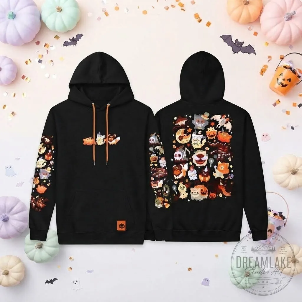 Pokemon Halloween Spooky Ghost Types Black Hoodie