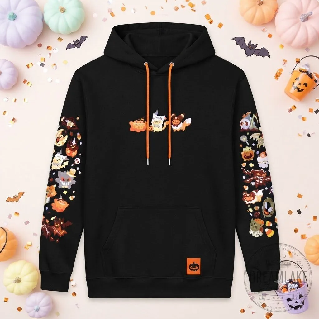 Pokemon Halloween Spooky Ghost Types Black Hoodie 11 Pokemon Halloween Spooky Ghost Types Black Hoodie