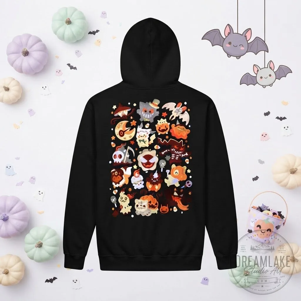 Pokemon Halloween Spooky Ghost Types Black Hoodie 12 Pokemon Halloween Spooky Ghost Types Black Hoodie