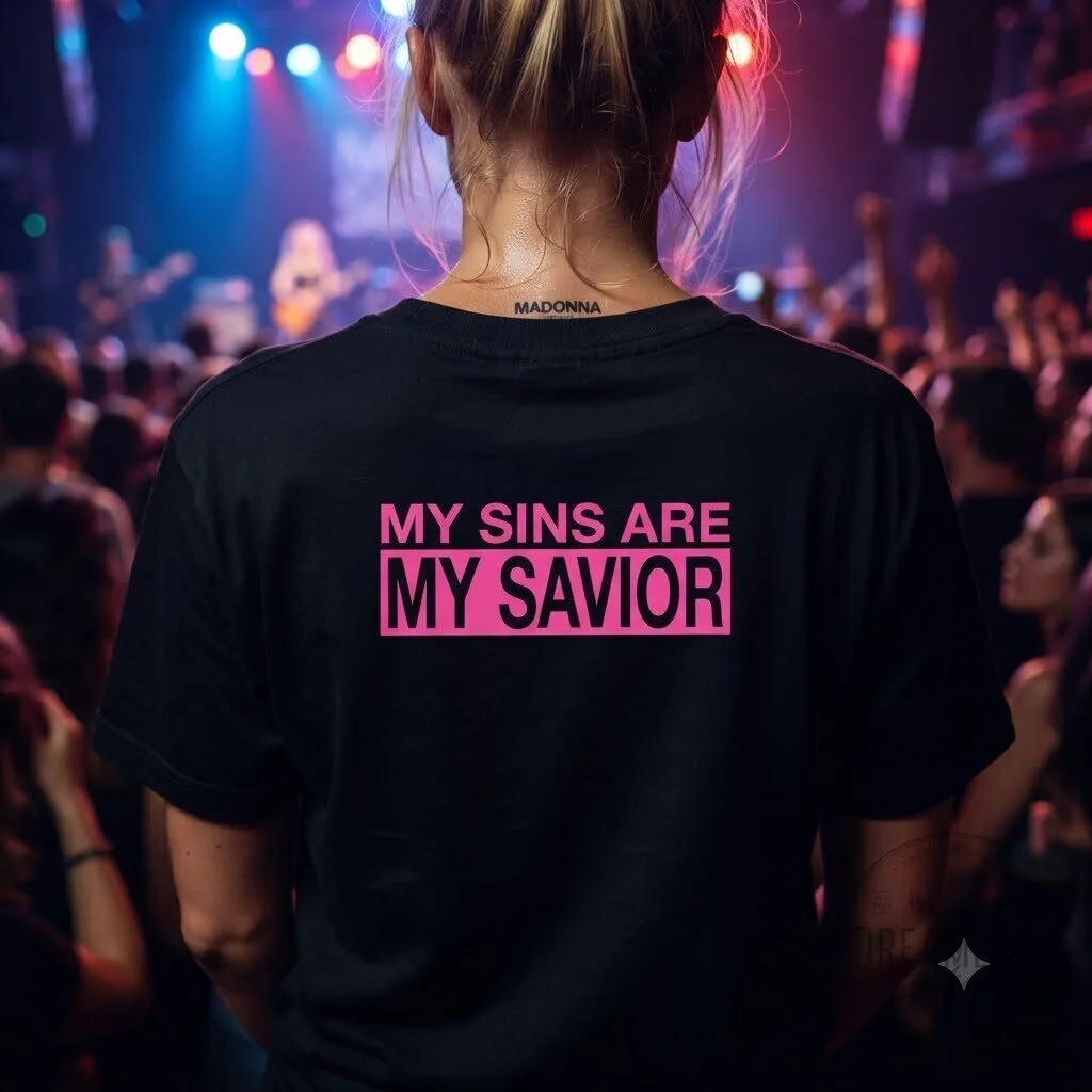 MADONNA MY SINS ARE MY SAVIOR TEE 10 MADONNA MY SINS ARE MY SAVIOR TEE