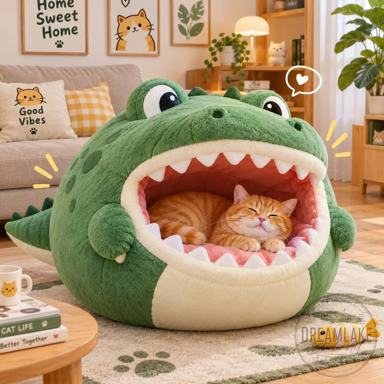 Cute Crocodile Cat Cave Plush Bed 8 Cute Crocodile Cat Cave Plush Bed