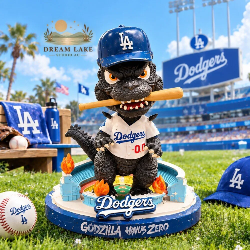 "Top 4 Must-Have Collectibles: Dodgers, Messi, Quebec, Michelangelo Shirts" 61 Los Angeles Dodgers Godzilla Bobblehead