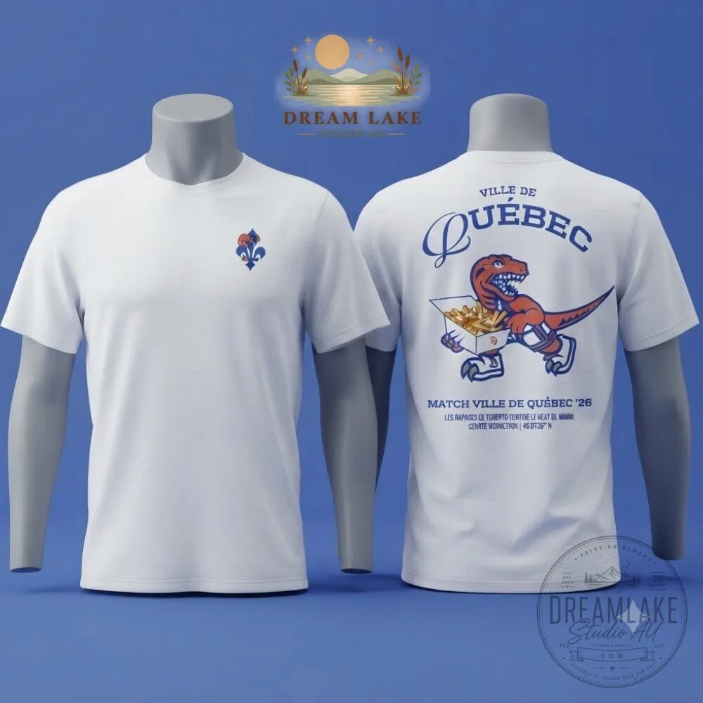 Ville De Quebec Dinosaur Poutine T-Shirt