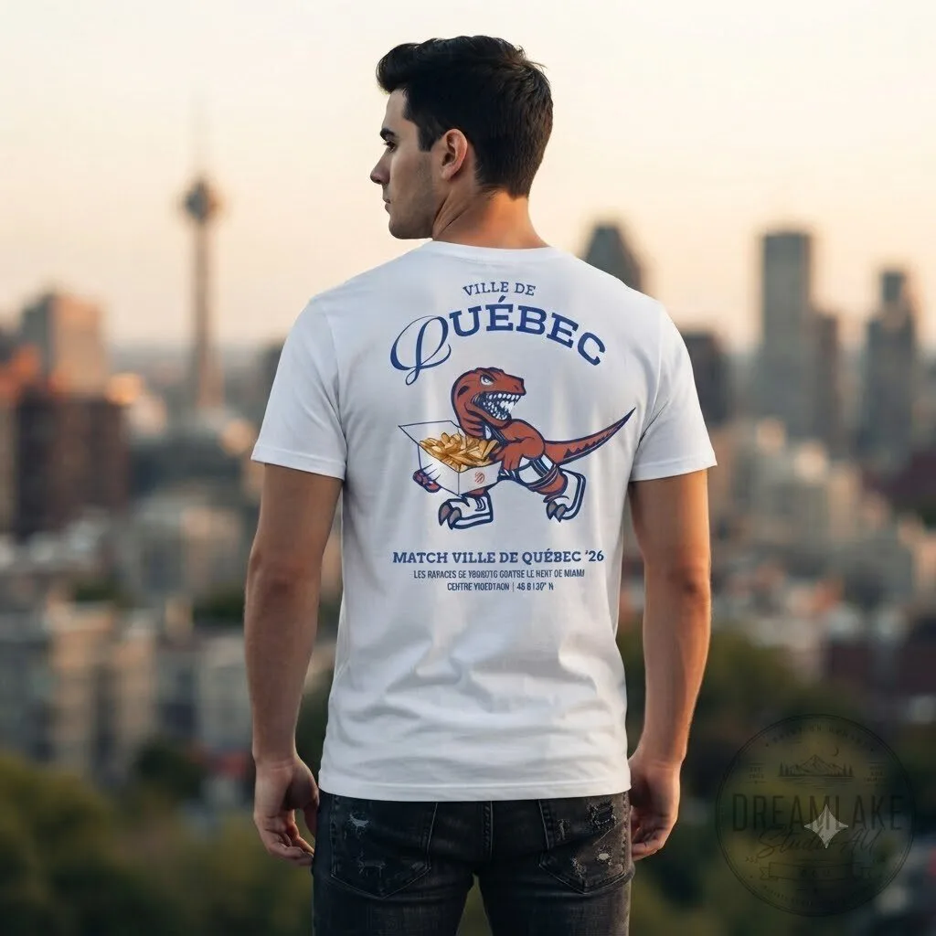 Ville De Quebec Dinosaur Poutine T-Shirt 9 Ville De Quebec Dinosaur Poutine T-Shirt