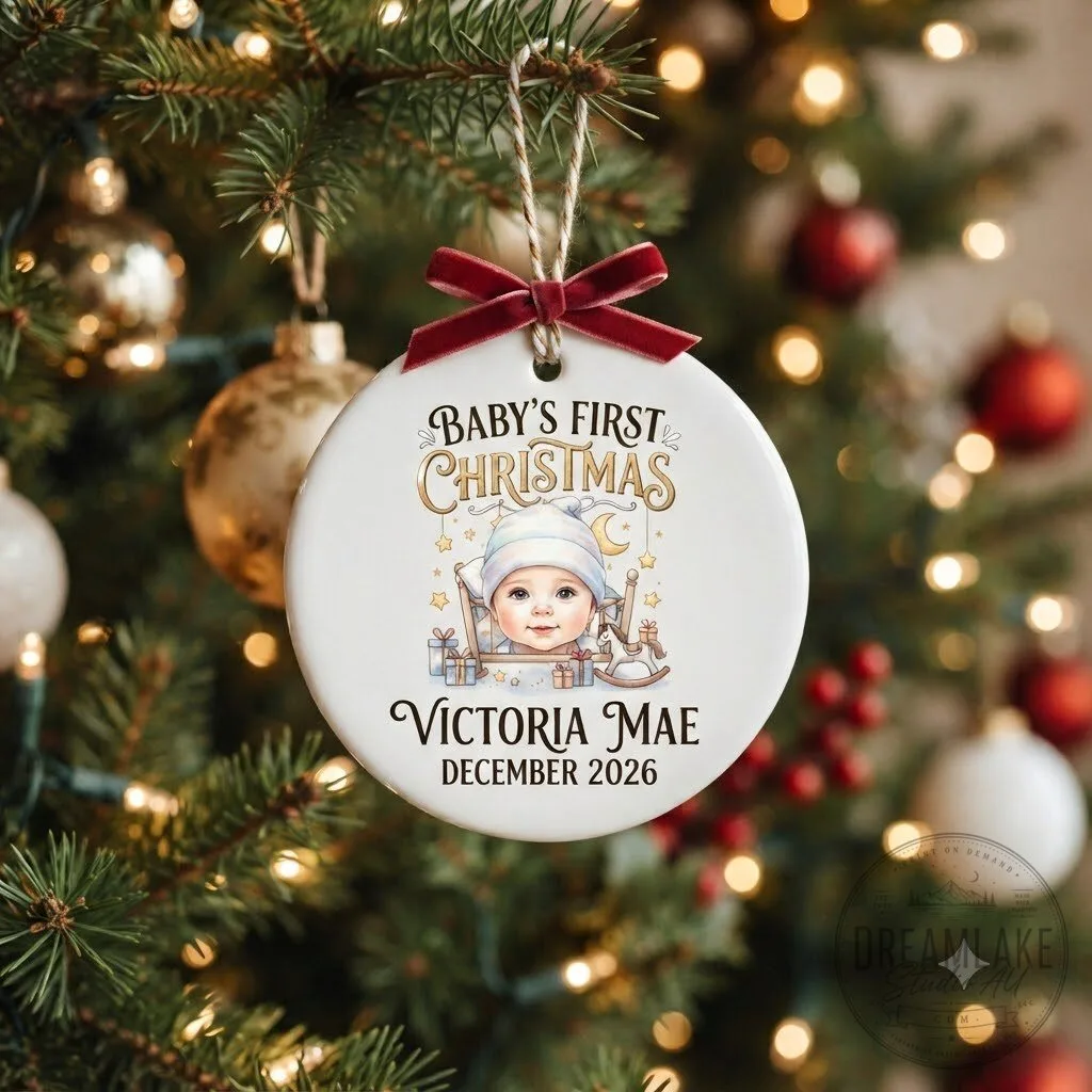 Baby First Christmas Photo Custom Ornament 2026 9 Baby First Christmas Photo Custom Ornament 2026