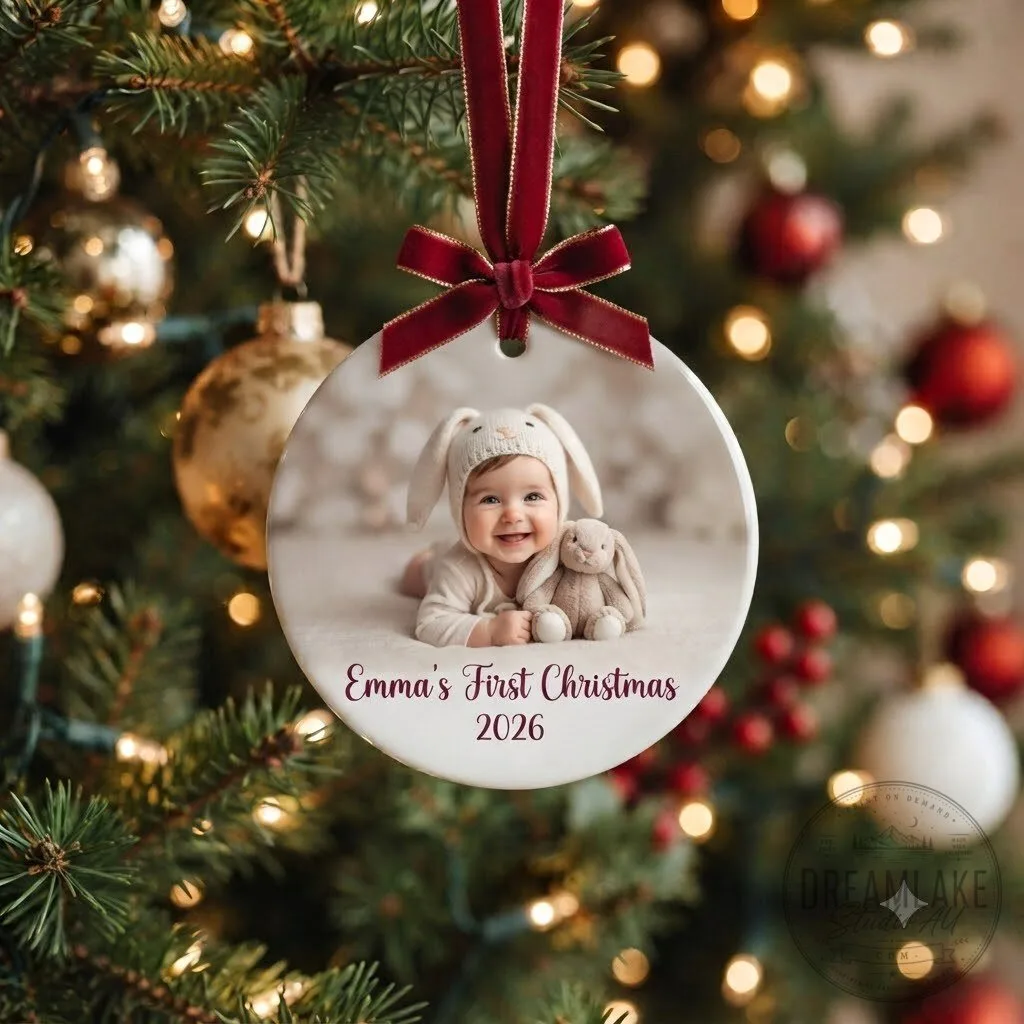 Baby First Christmas Photo Custom Ornament 2026 10 Baby First Christmas Photo Custom Ornament 2026