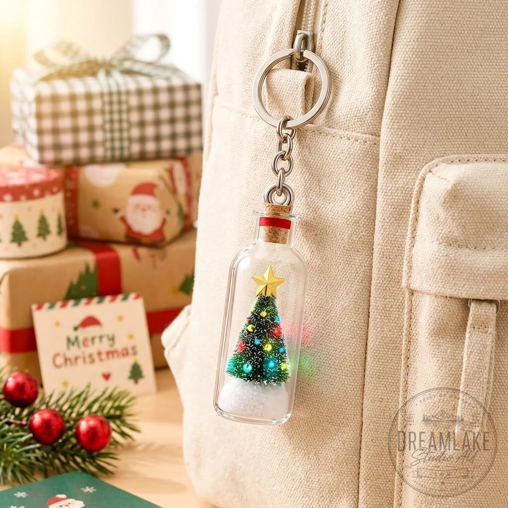 Recordable Christmas Tree Bottle Keychain 2026