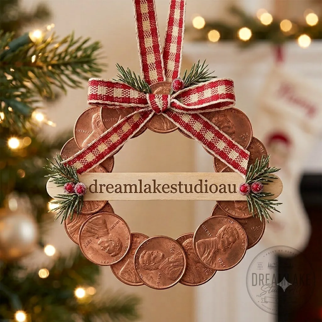 Personalized Penny Wreath Christmas Ornament 2026 Custom 10 Personalized Penny Wreath Christmas Ornament 2026 Custom