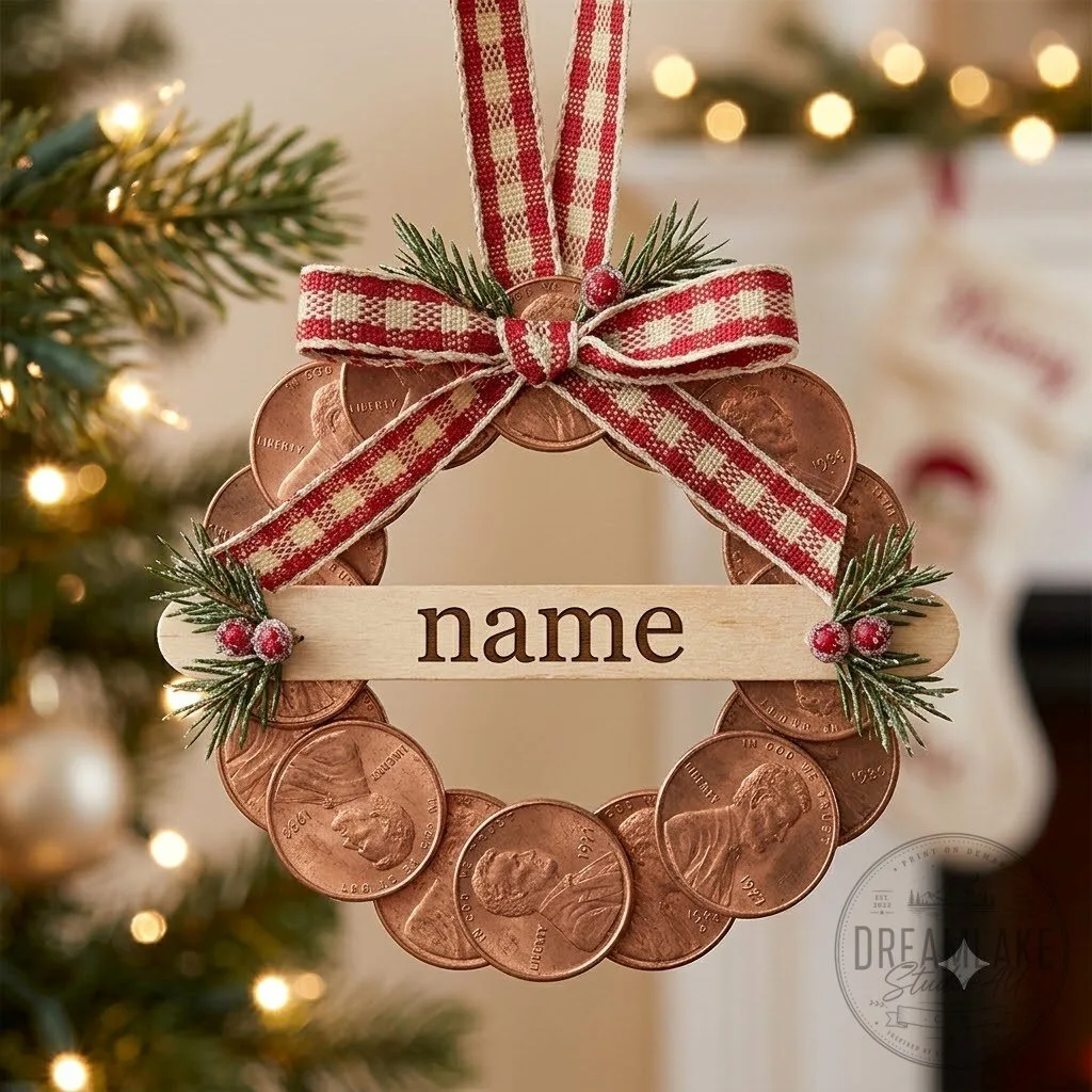 Personalized Penny Wreath Christmas Ornament 2026 Custom 11 Personalized Penny Wreath Christmas Ornament 2026 Custom