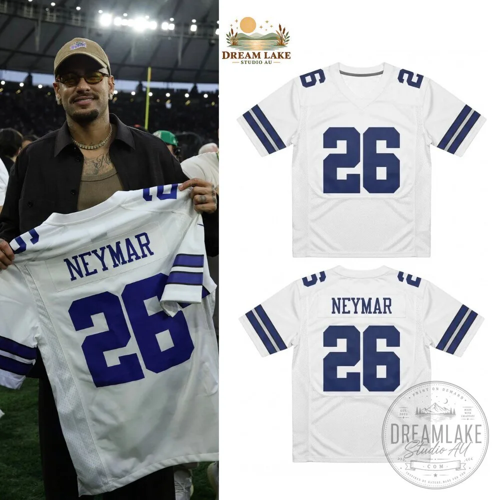 Neymar Jr number 26 Dallas Cowboys White Football Jersey 2026