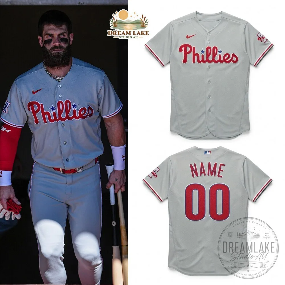 Philadelphia Phillies Custom Grey Baseball Jersey 2026