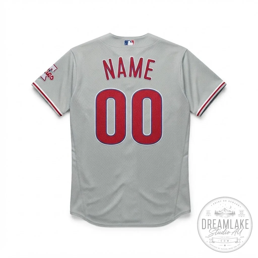 Philadelphia Phillies Custom Grey Baseball Jersey 2026 15 Philadelphia Phillies Custom Grey Baseball Jersey 2026