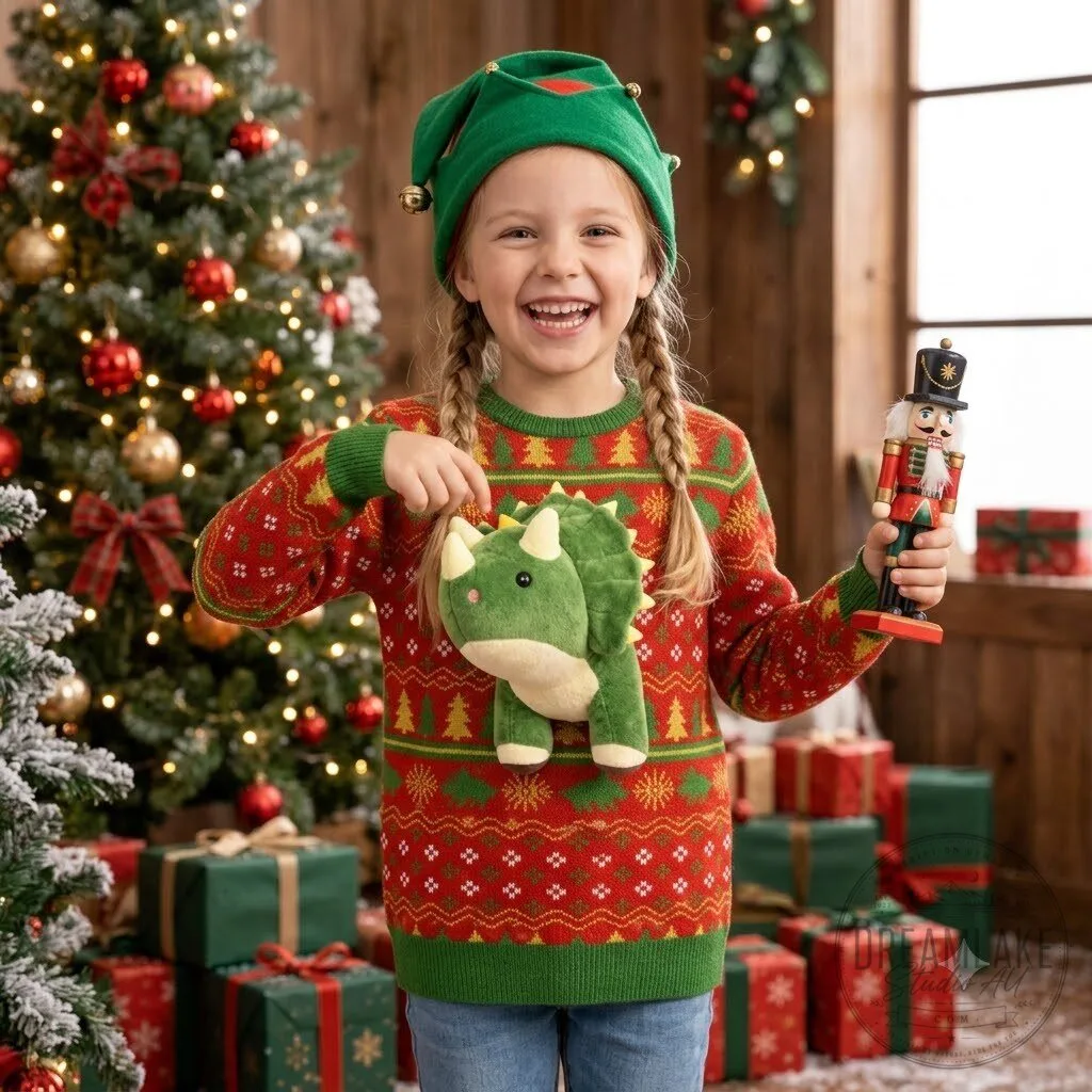 Dinosaur Ugly Christmas Sweater With Plush Stuffed T-Rex 10 Dinosaur Ugly Christmas Sweater With Plush Stuffed T-Rex