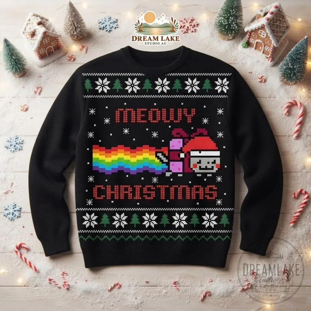 Nyan Cat Meowy Christmas Ugly Sweater