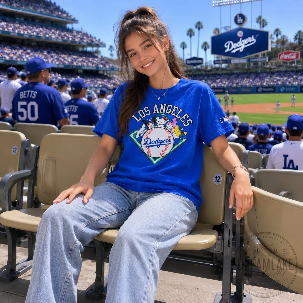 Sanrio Hello Kitty Los Angeles Dodgers MLB Shirt 10 Sanrio Hello Kitty Los Angeles Dodgers MLB Shirt