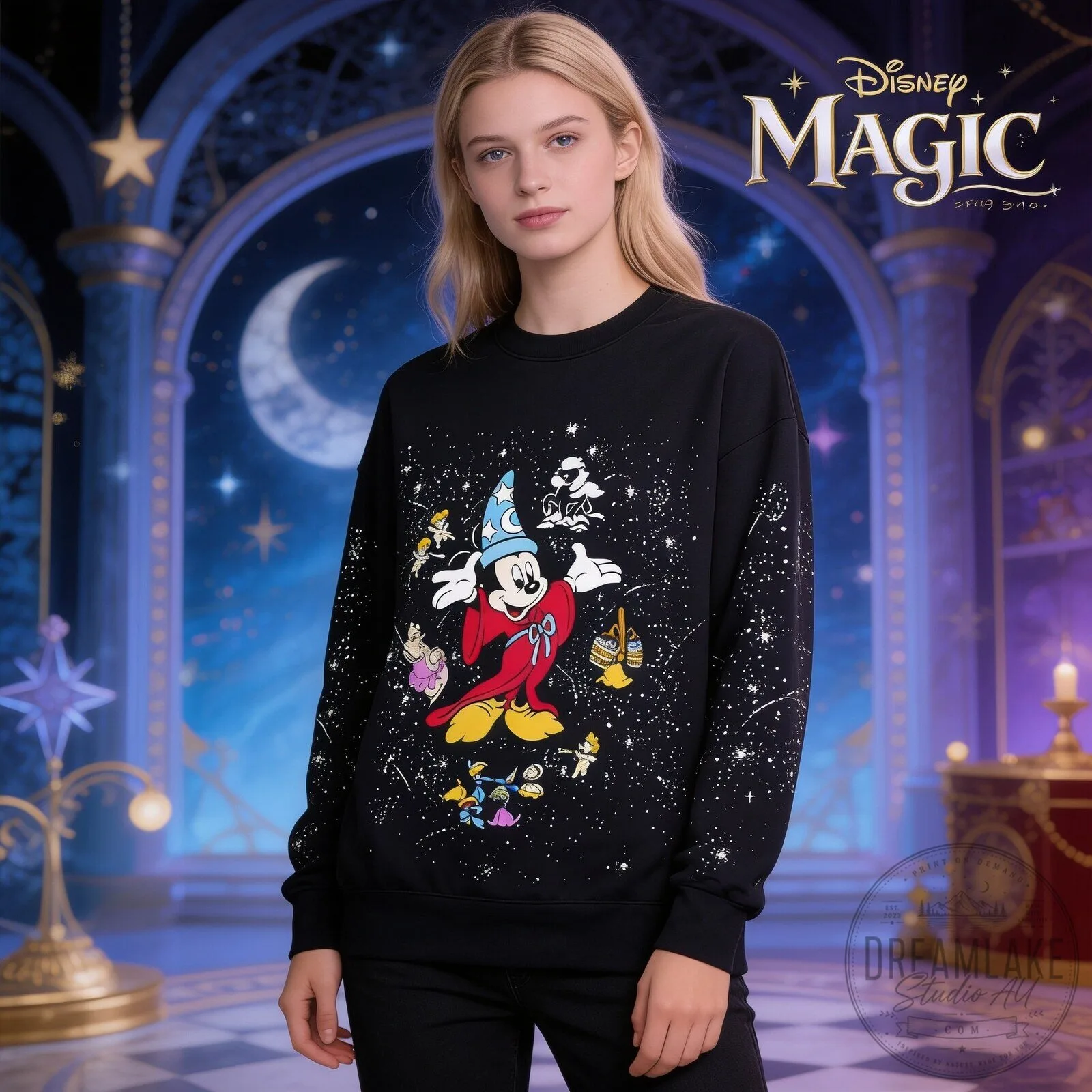Disney Sorcerer Mickey Mouse Starry Night Sweatshirt 8 Disney Sorcerer Mickey Mouse Starry Night Sweatshirt