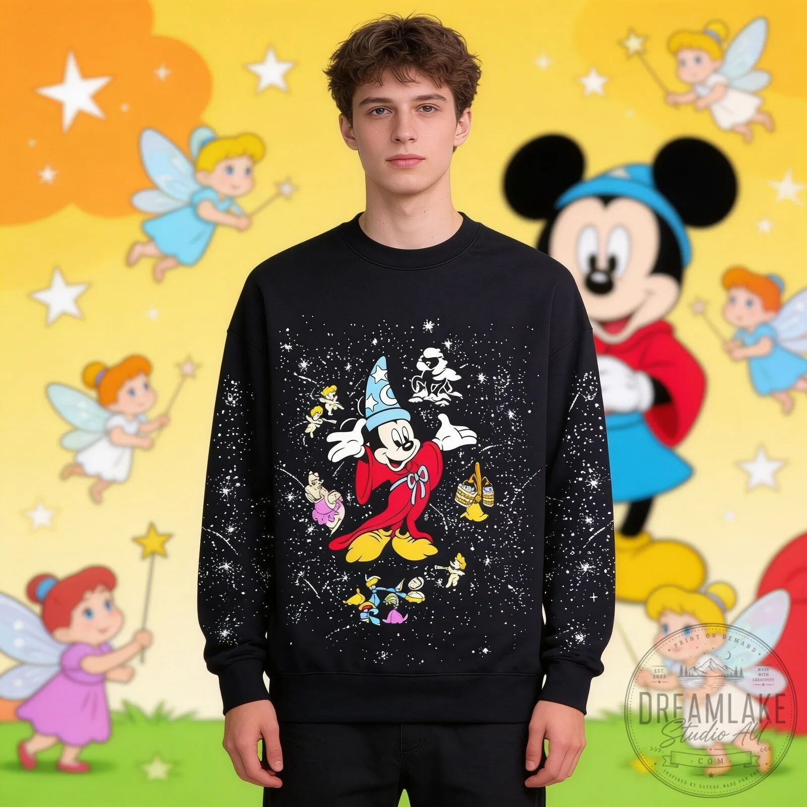 Disney Sorcerer Mickey Mouse Starry Night Sweatshirt 9 Disney Sorcerer Mickey Mouse Starry Night Sweatshirt