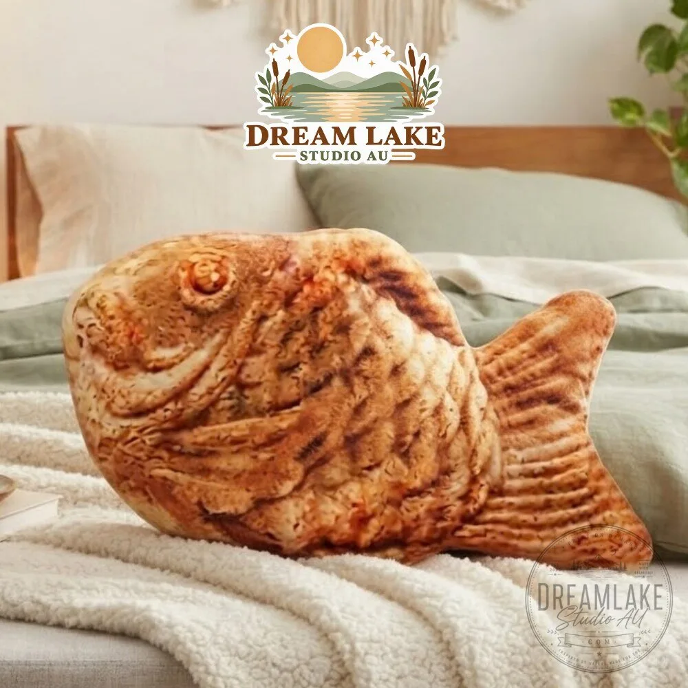 Taiyaki Fish Plush Pillow Japanese Street Food Decor & Gift