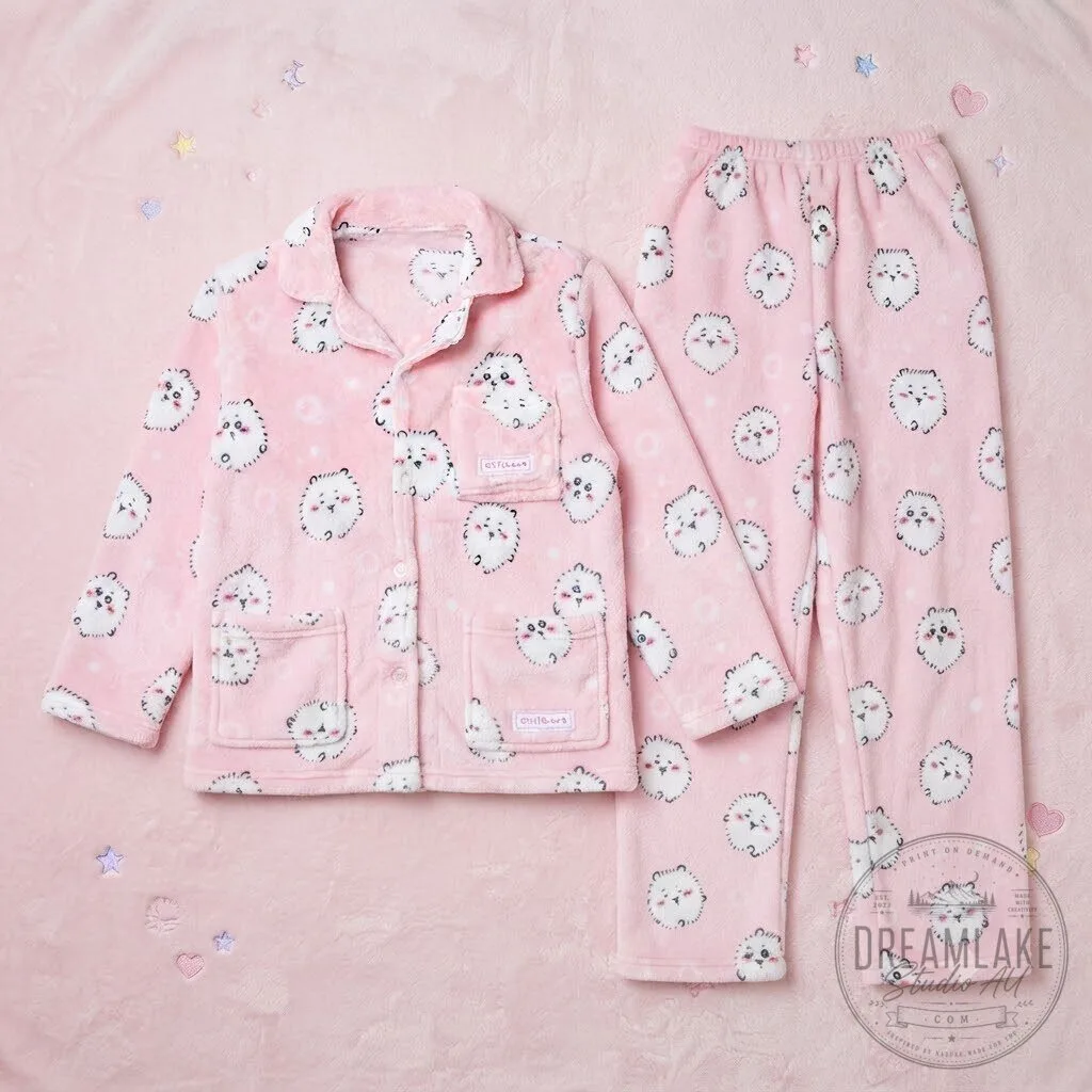 Kawaii PINK Chiikawa Sleep Pajamas 11 Kawaii PINK Chiikawa Sleep Pajamas
