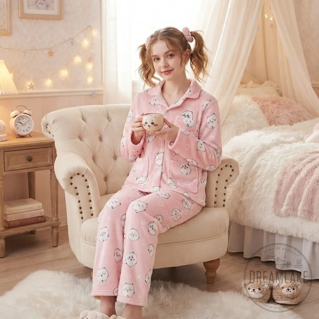 Kawaii PINK Chiikawa Sleep Pajamas 12 Kawaii PINK Chiikawa Sleep Pajamas