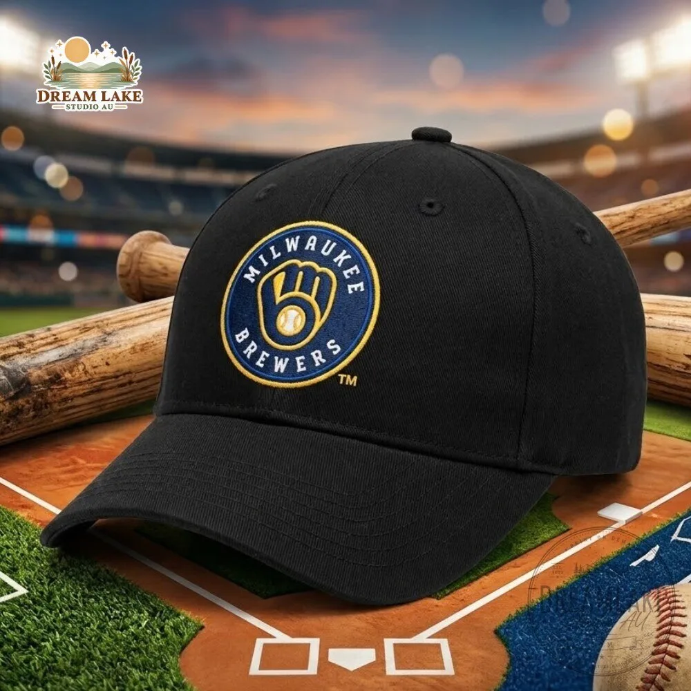 Milwaukee Brewers Black Baseball Cap