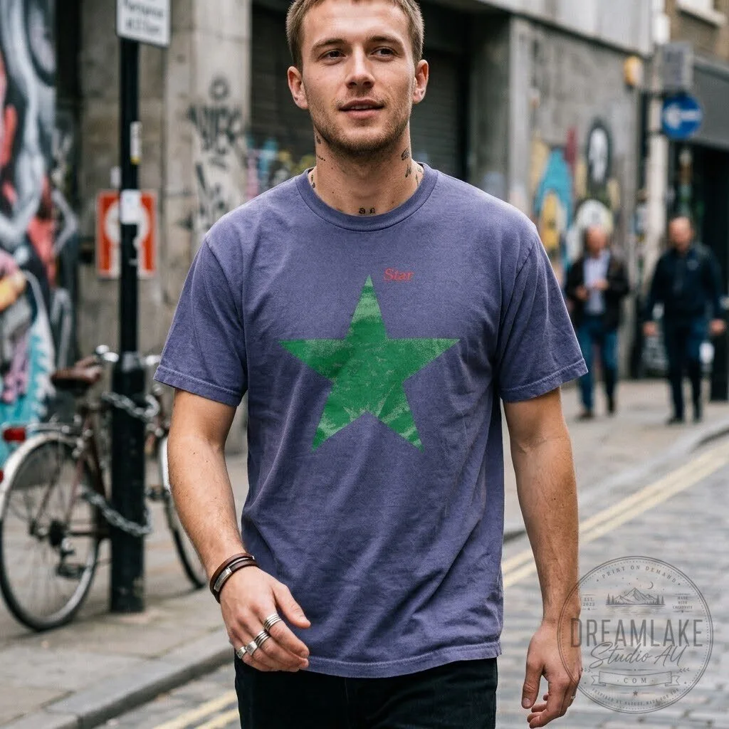 Justin Bieber Green Star Graphic T-Shirt 9 Justin Bieber Green Star Graphic T-Shirt